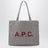 Green/burgundy striped Lou Large tote bag in cotton