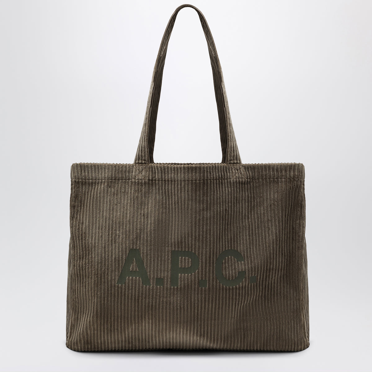 Taupefarbene Lou Large Tote Bag aus Cord