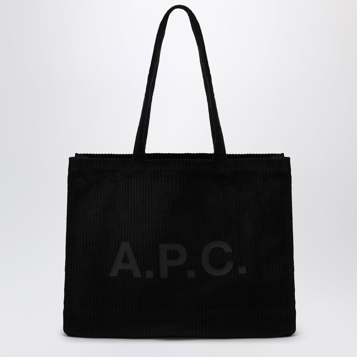 Black Lou Large tote bag in corduroy