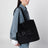 Black Lou Large tote bag in corduroy