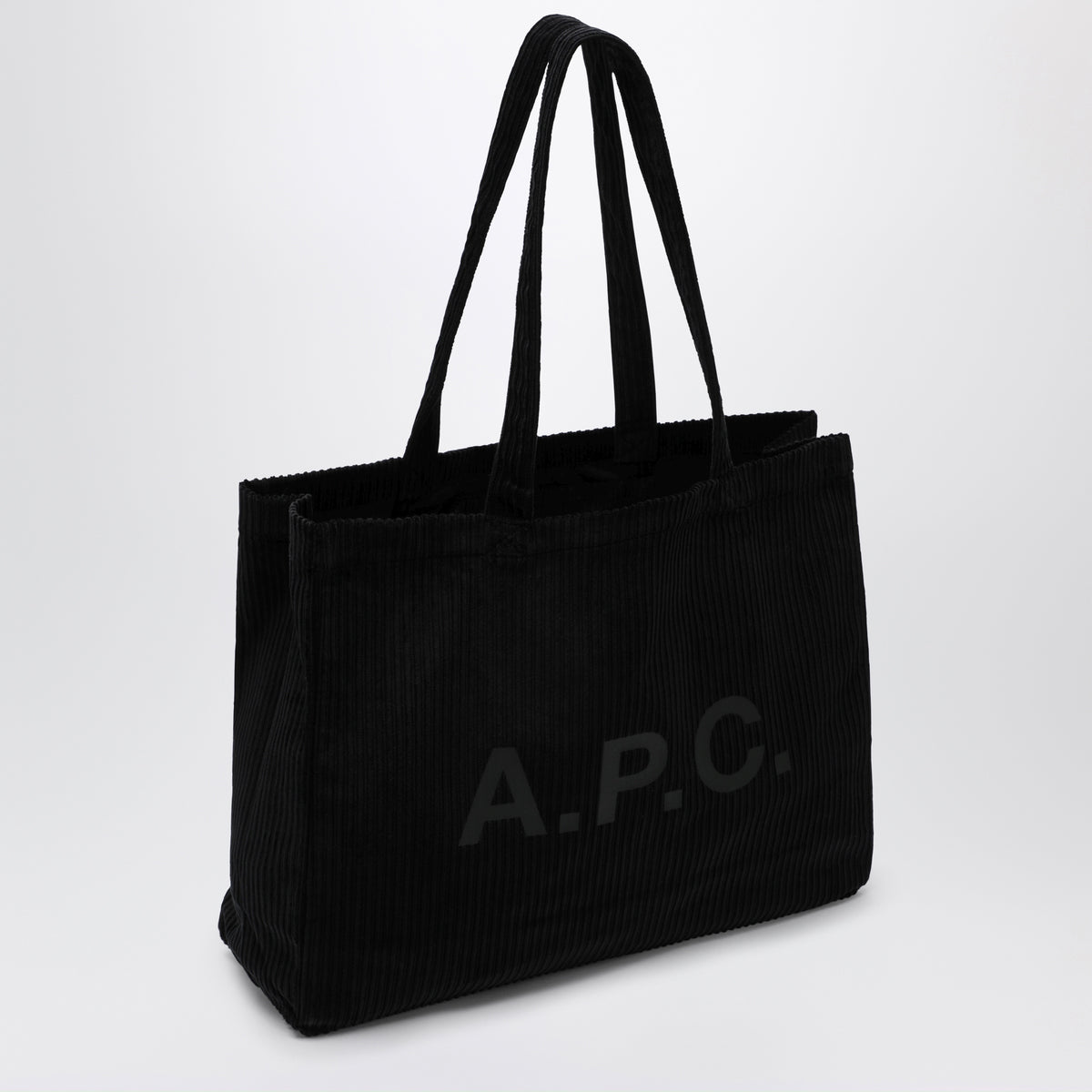 Black Lou Large tote bag in corduroy