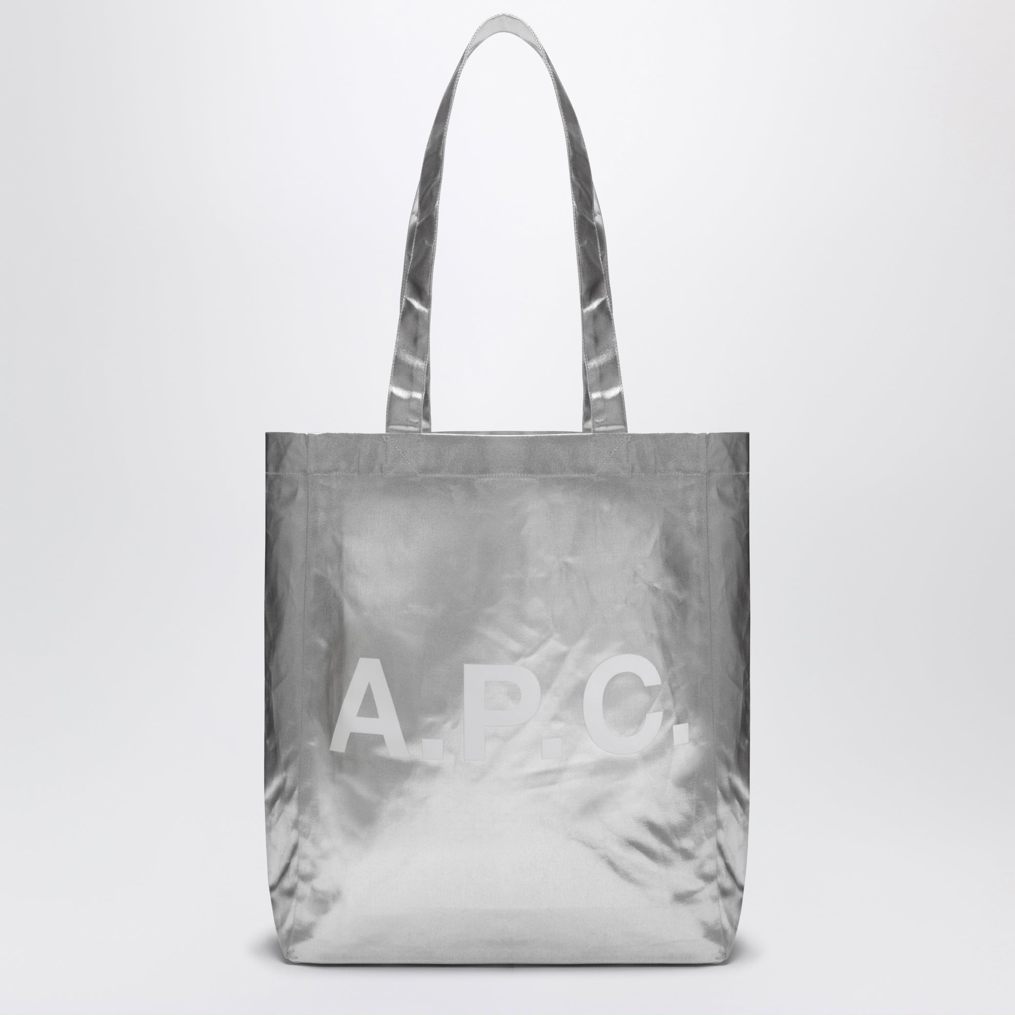 Borsa tote Lou in argento metallizzato