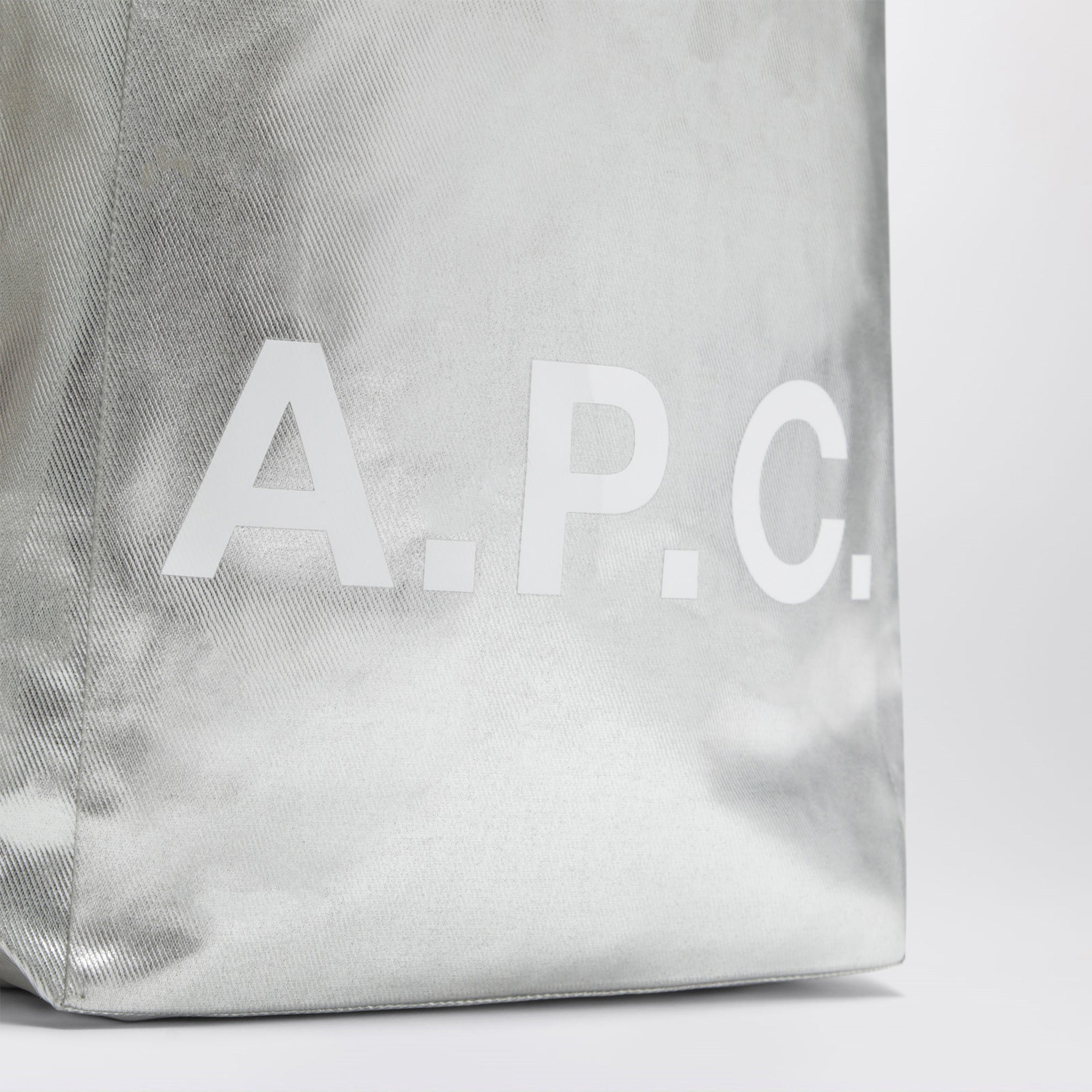 Borsa tote piccola Lou in argento metallizzato
