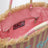 Colette striped straw-effect fabric bag
