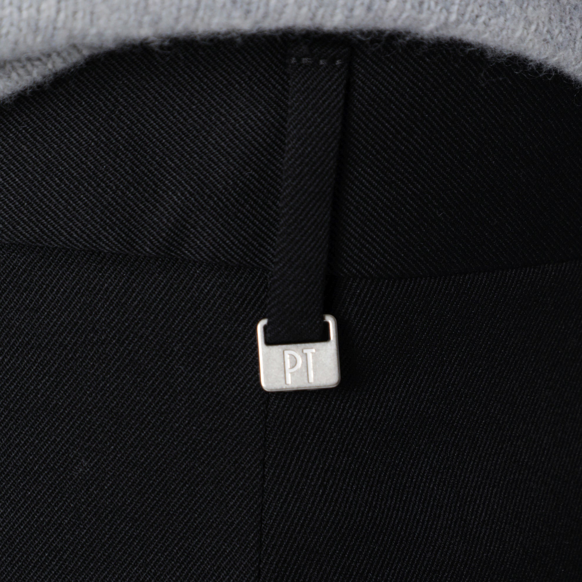 Black wool tailored slim-fit trousers