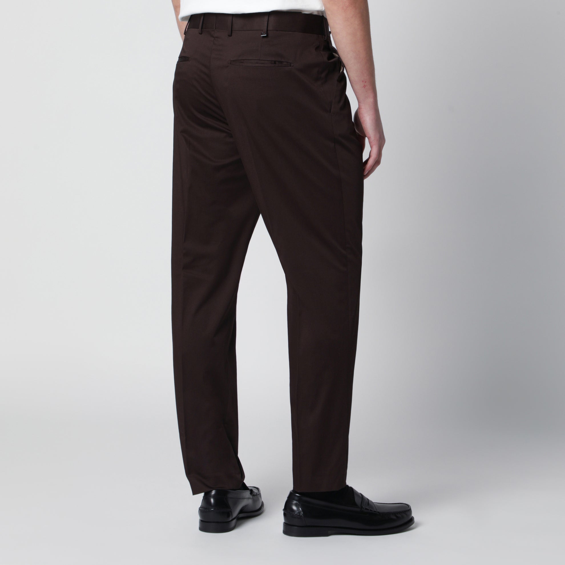 Brown cotton-blend trousers