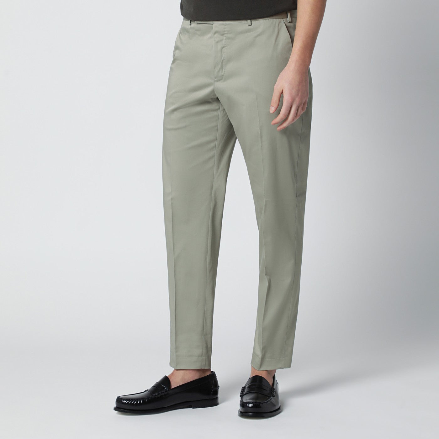 Pantalone verde salvia in misto cotone