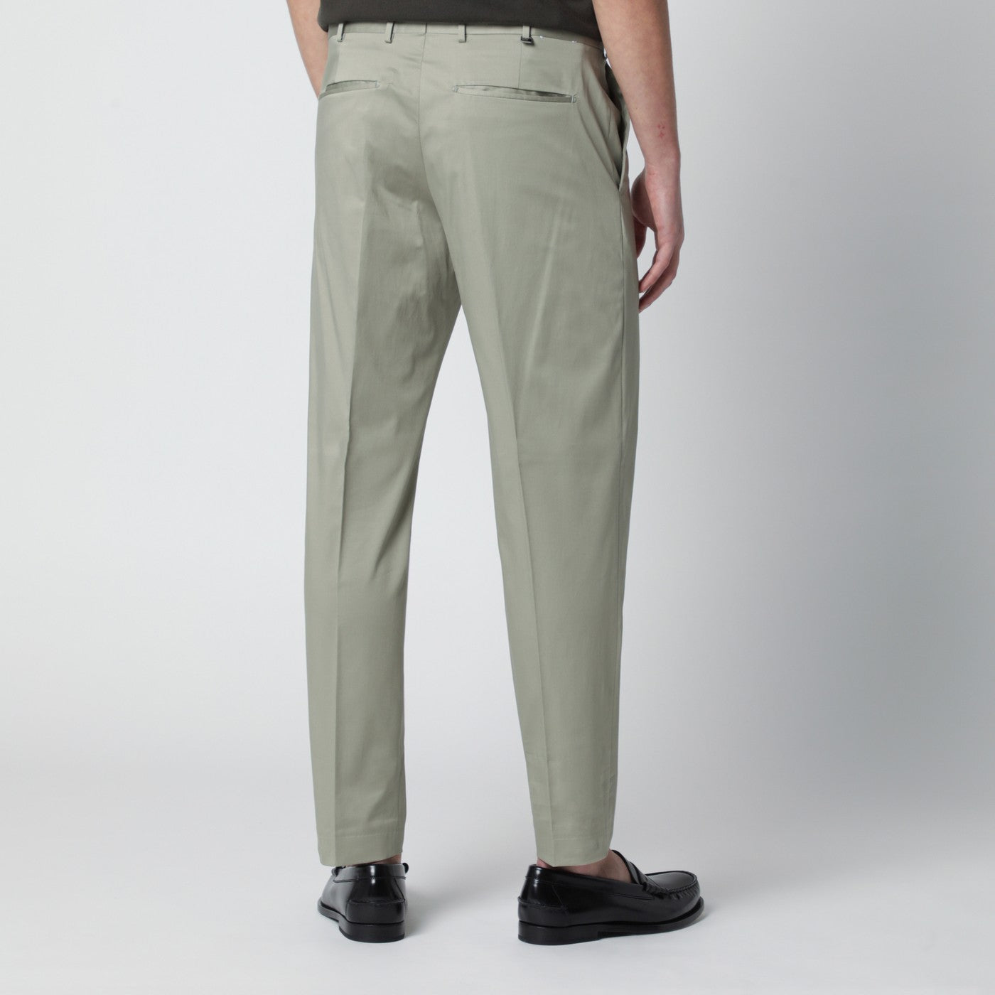Pantalone verde salvia in misto cotone