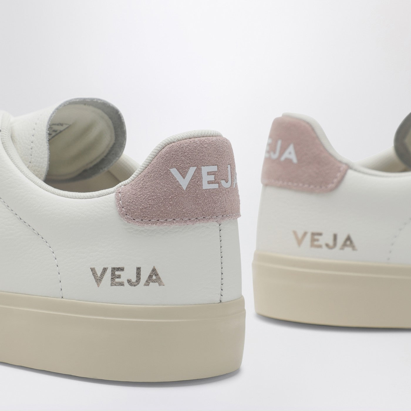 Campo Sneaker aus weißem und rosafarbenem Leder