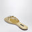 Rainbow Pantoletten aus goldfarbenem Lurex-Spitzenstoff mit Brosche