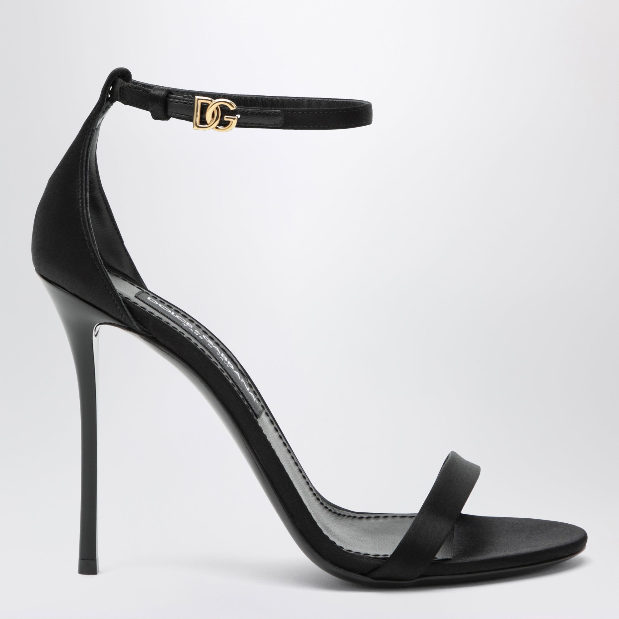 Keira sandal in black satin