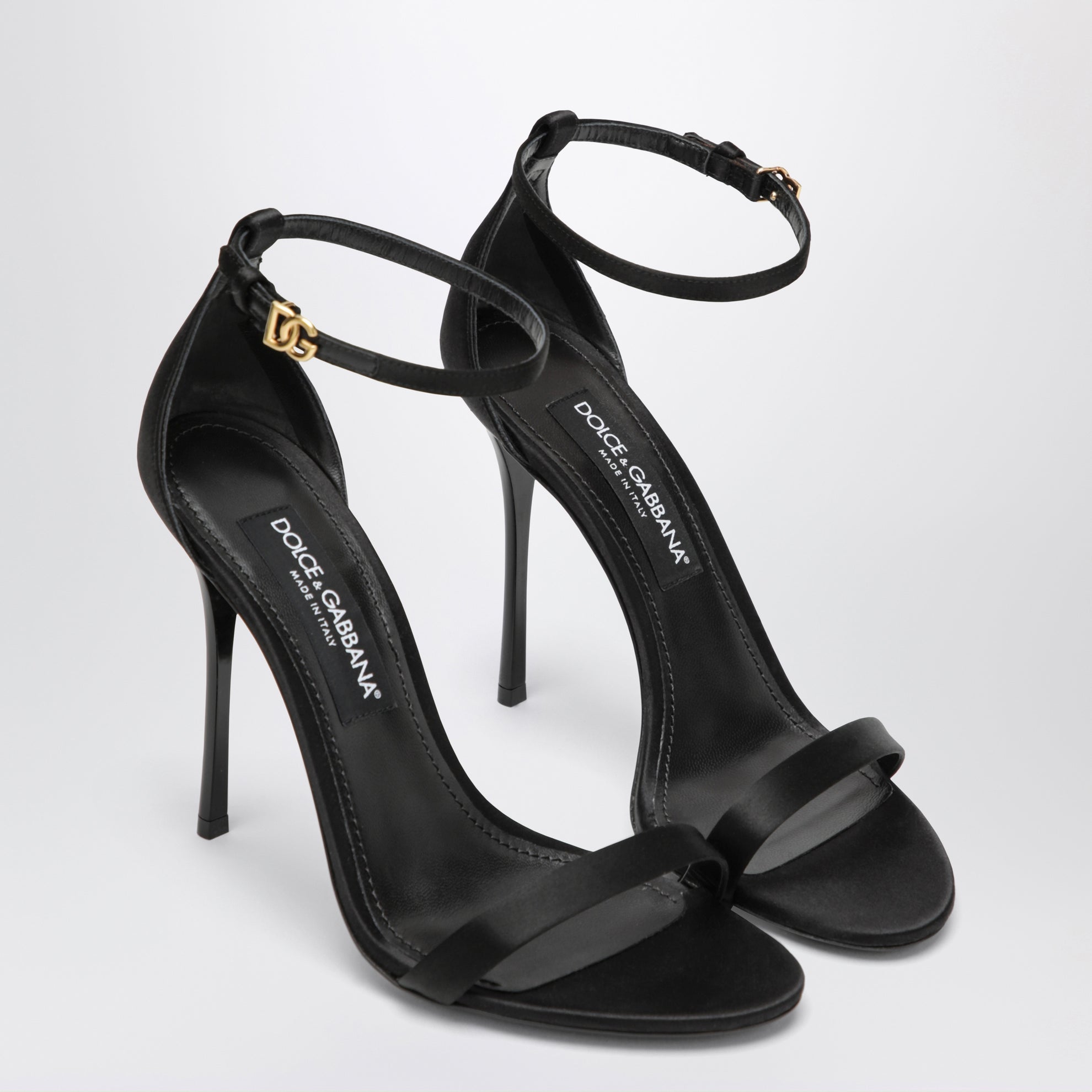 Keira sandal in black satin