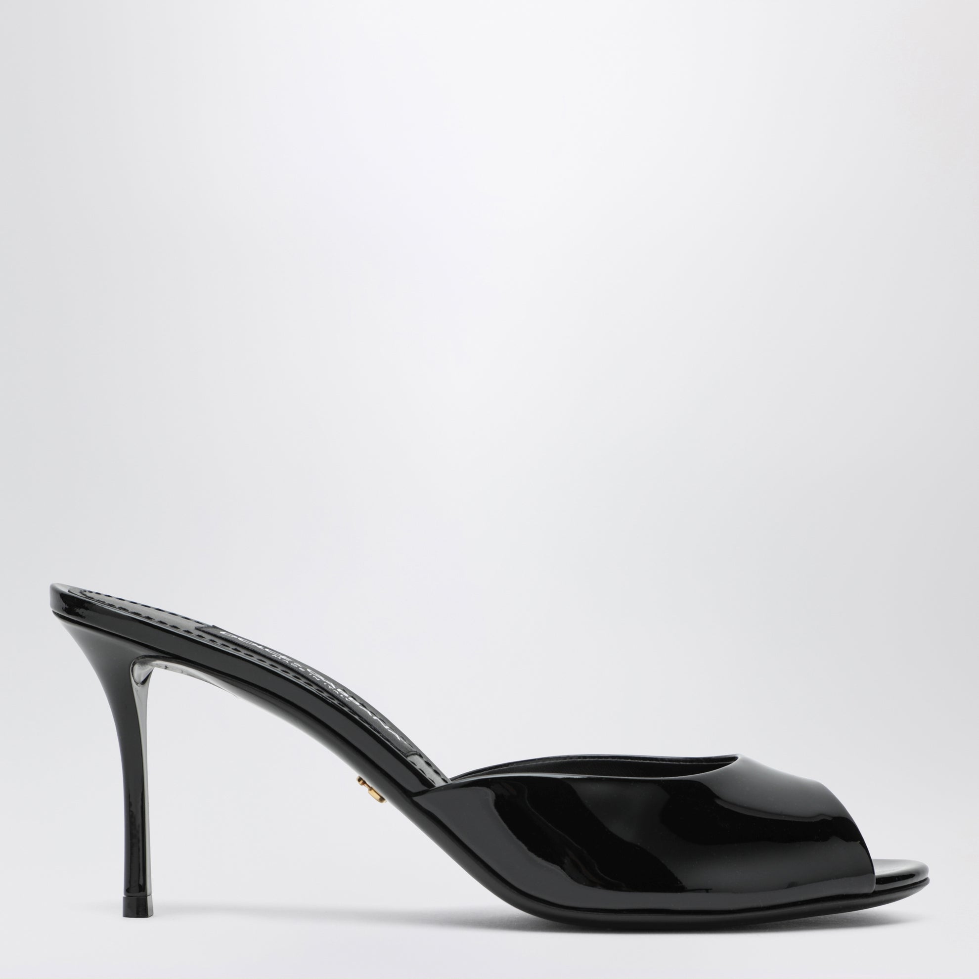 Black Keira patent mules