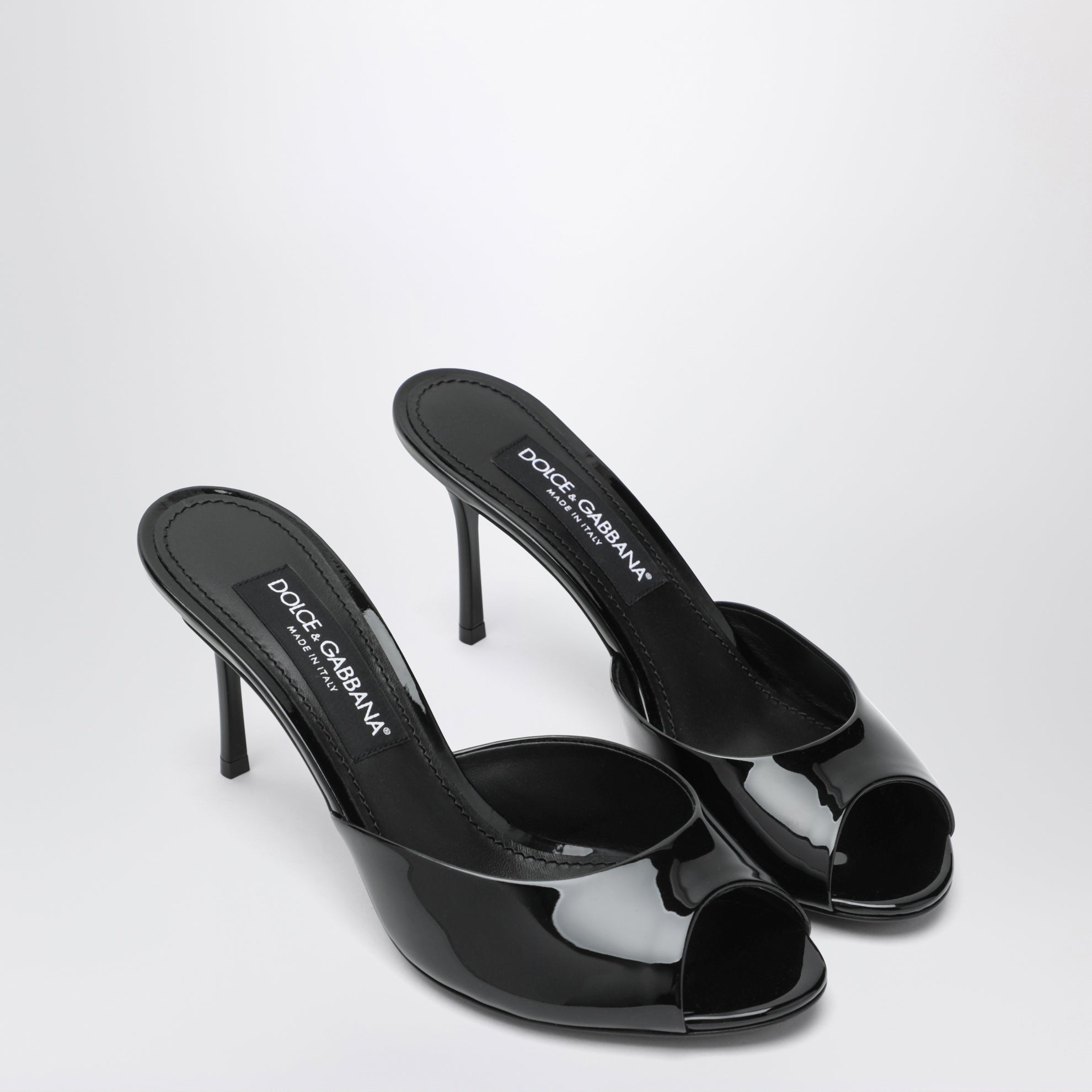 Black Keira patent mules