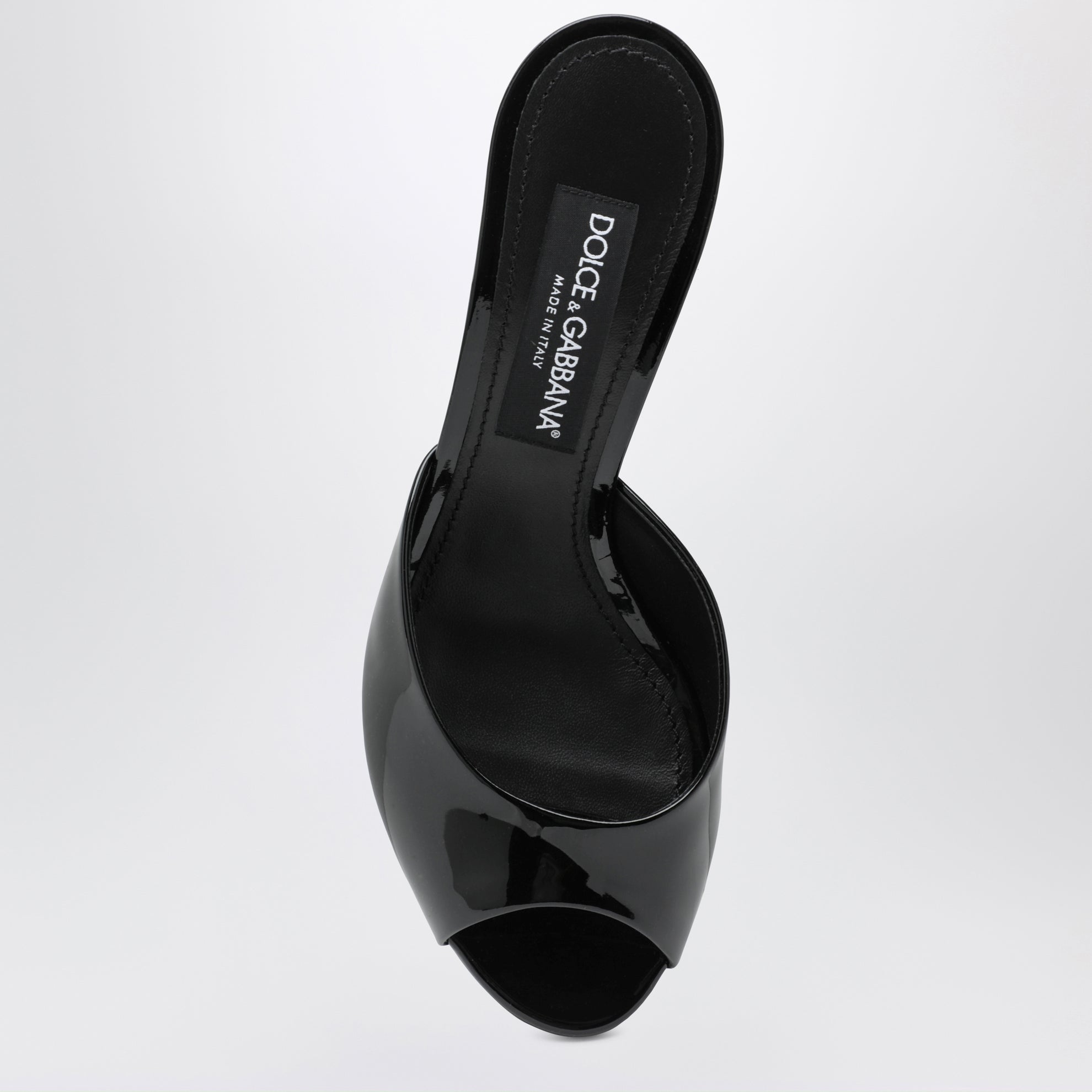 Black Keira patent mules