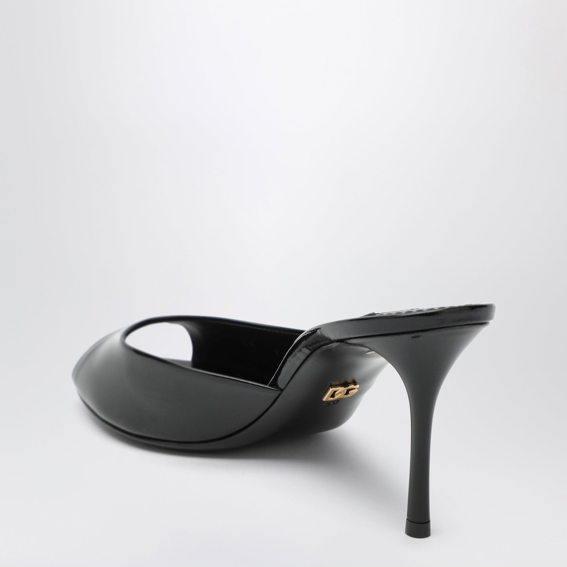Black Keira patent mules