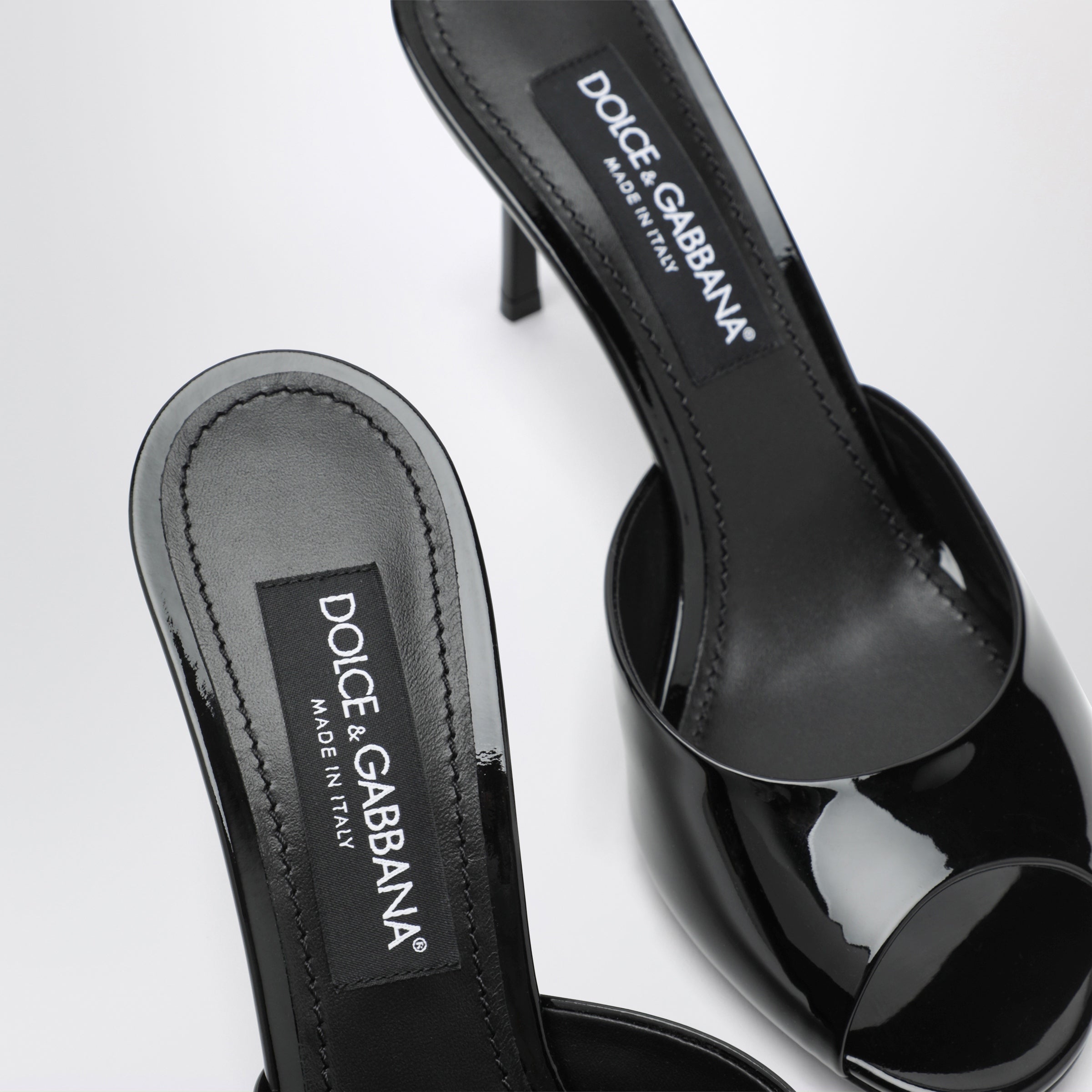 Dolce&Gabbana Black Keira patent mules | TheDoubleF