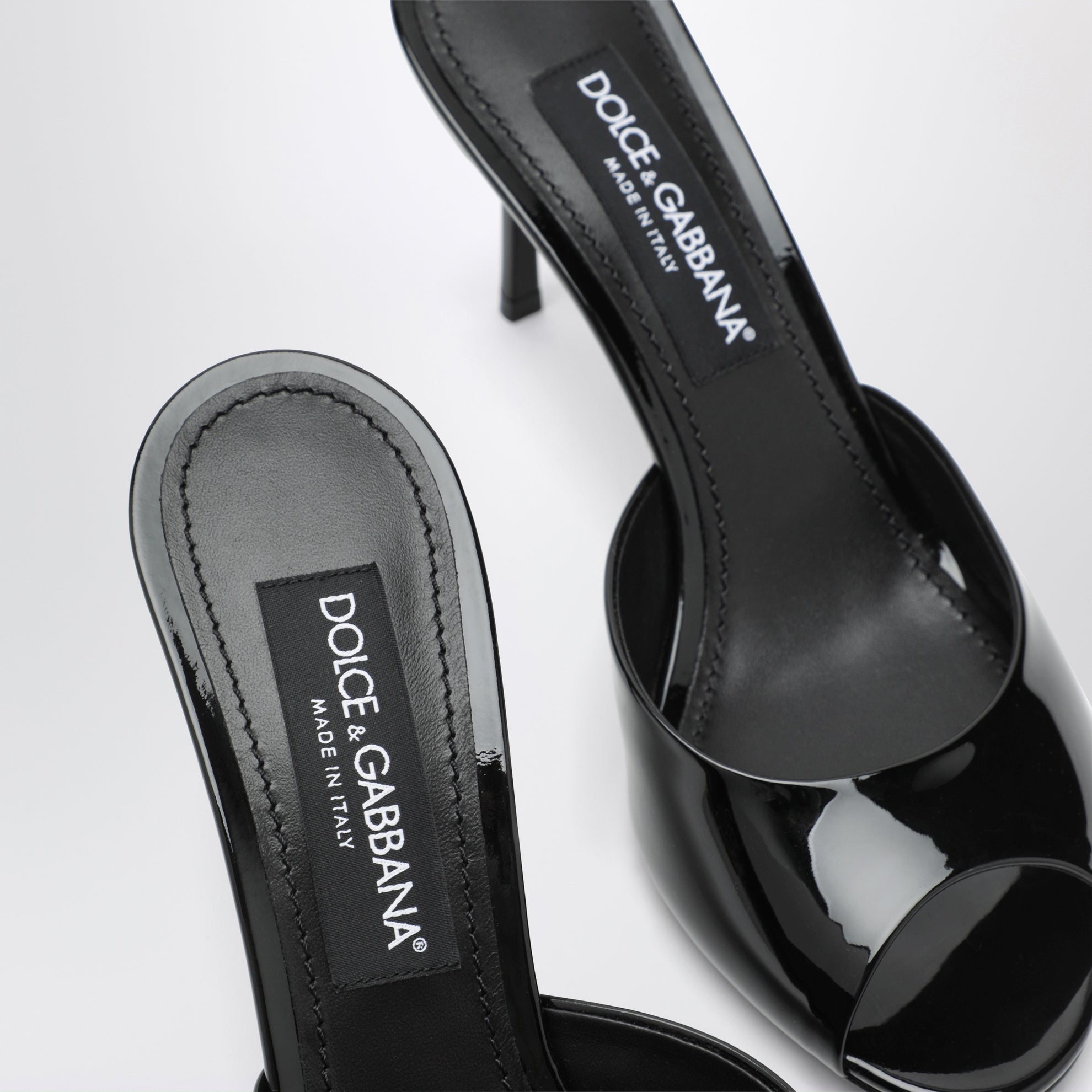 Black Keira patent mules