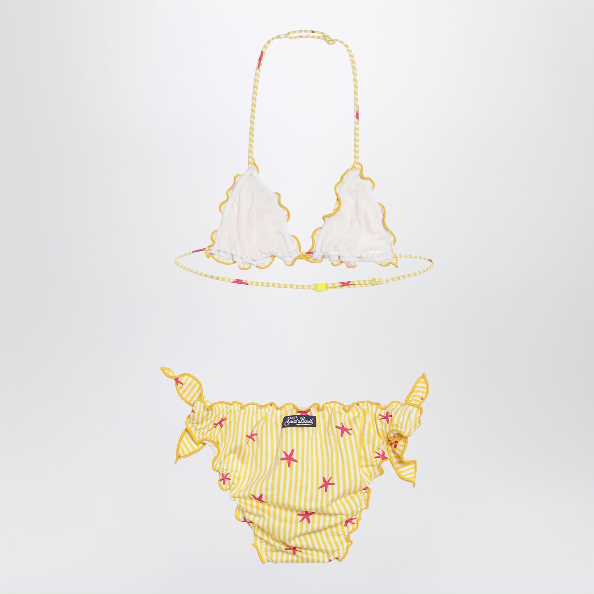 Yellow/white striped bikini with starfish