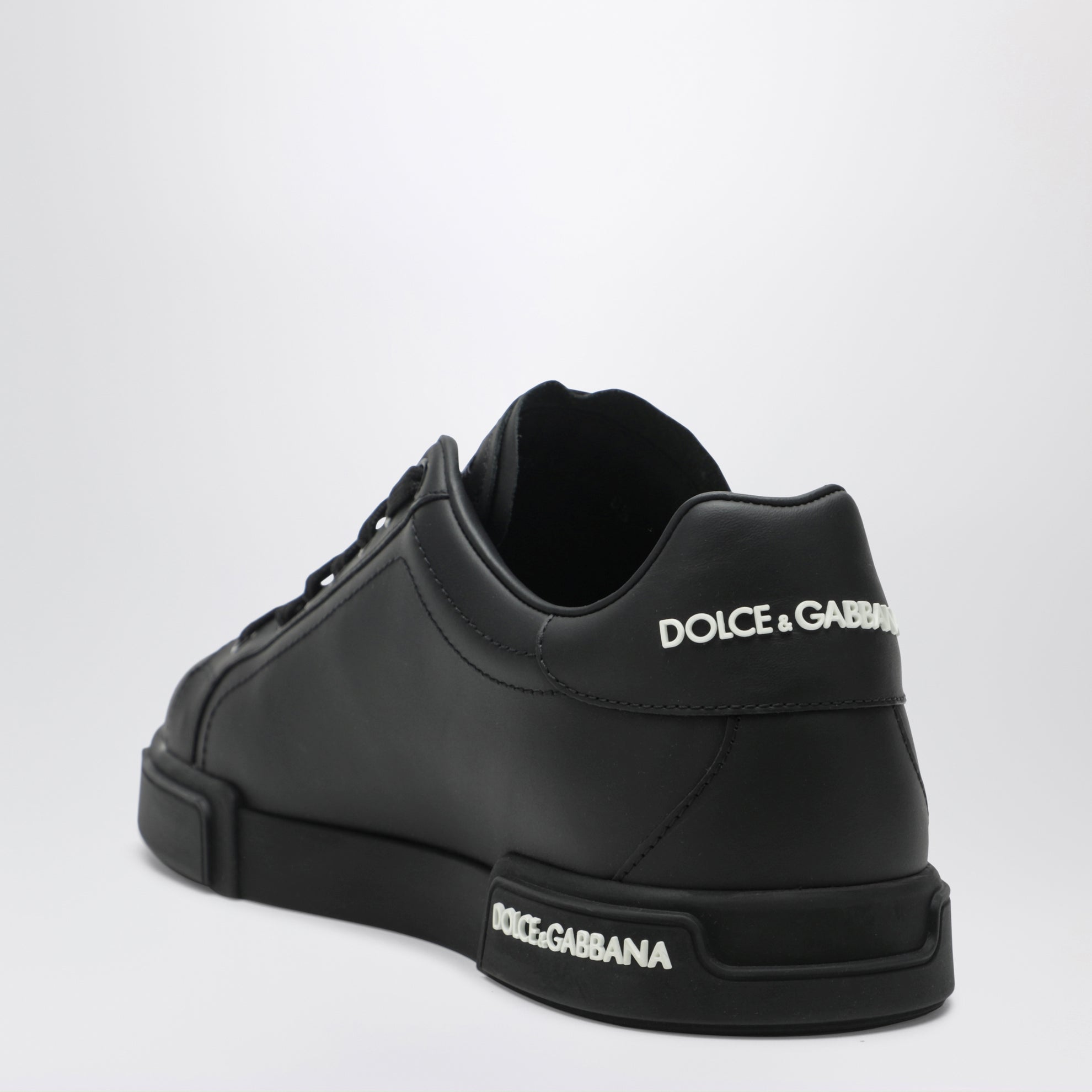 Portofino leather sneakers in black