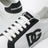 Sneakers Portofino Light Strobel en toile et cuir blanc/noir