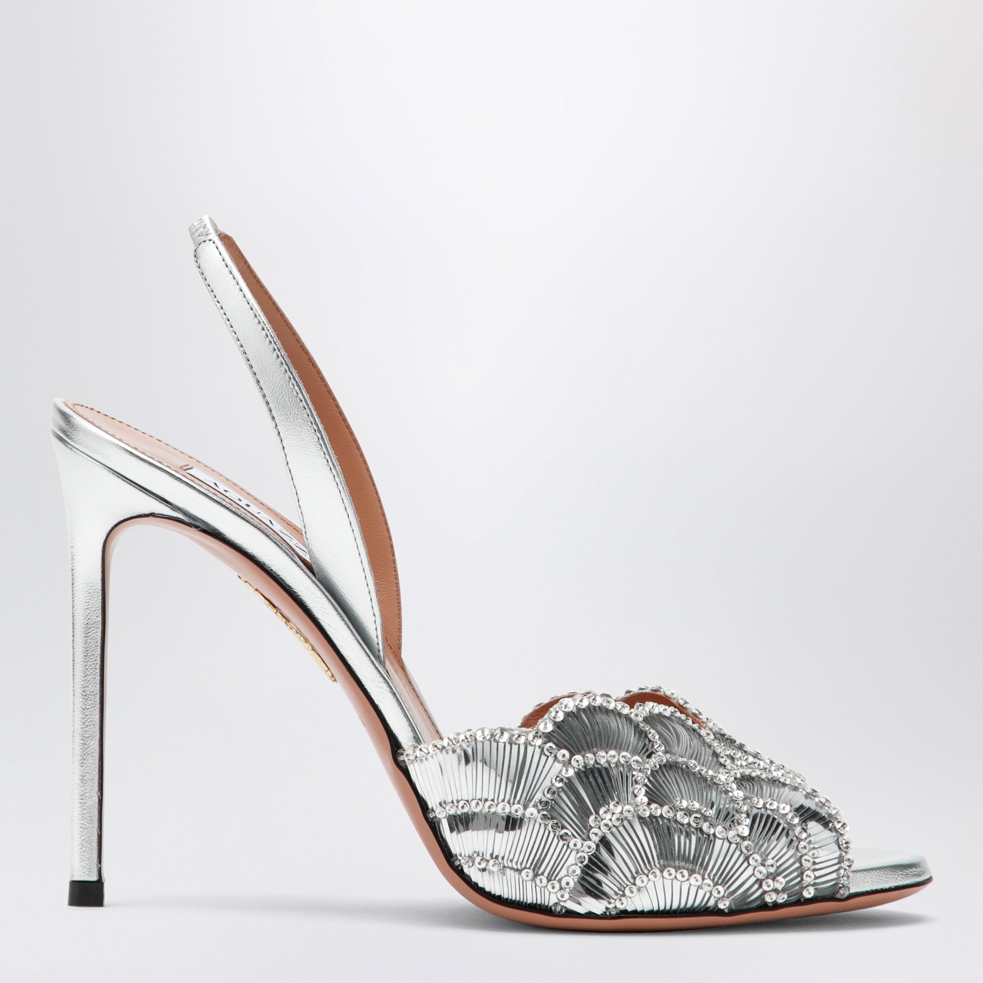 Ce Soir Sandalen in Silber aus Nappaleder