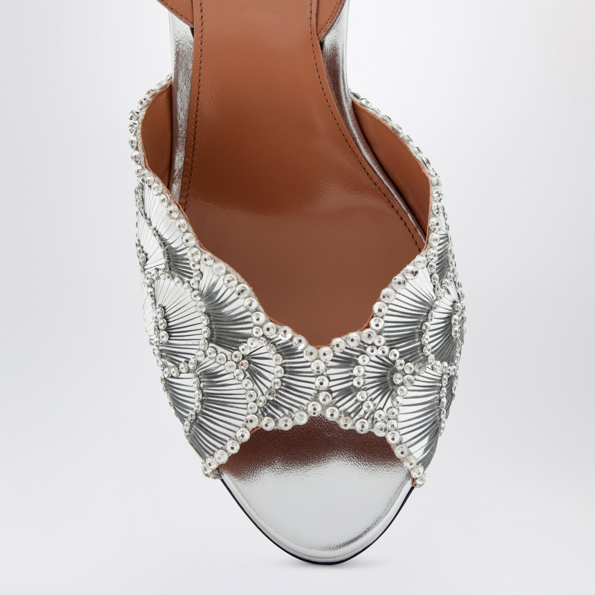 Ce Soir Sandalen in Silber aus Nappaleder