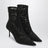 Bottines noires en dentelle et cuir verni