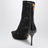 Bottines noires en dentelle et cuir verni