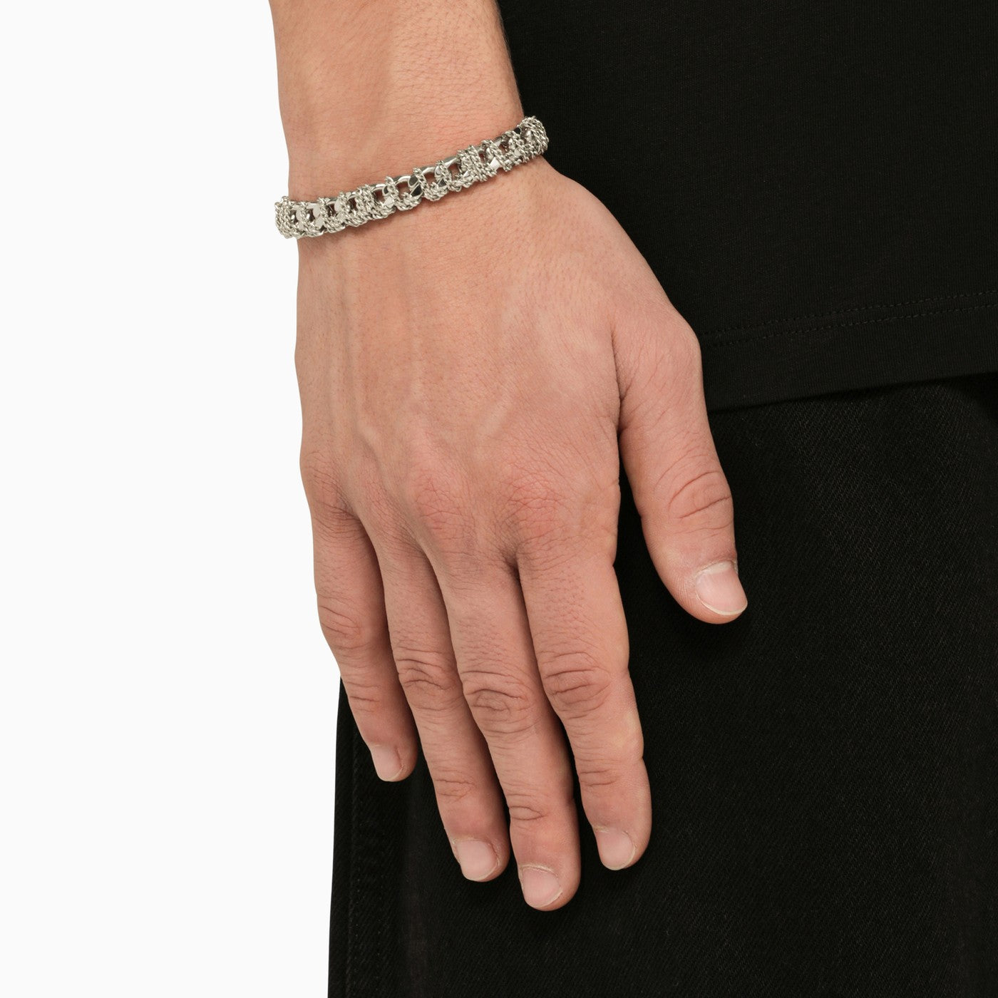 Bracelet chaîne finement ouvragée en argent 925