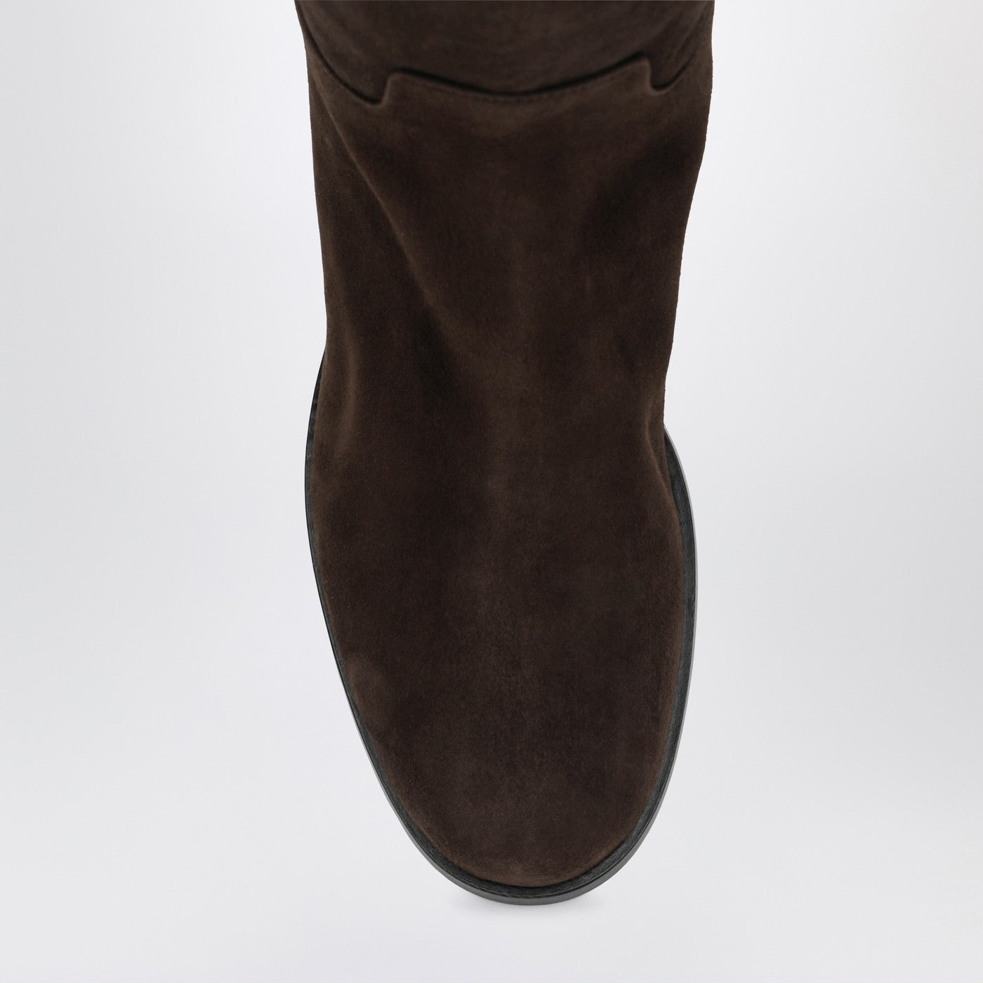 Botte haute en daim marron ébène