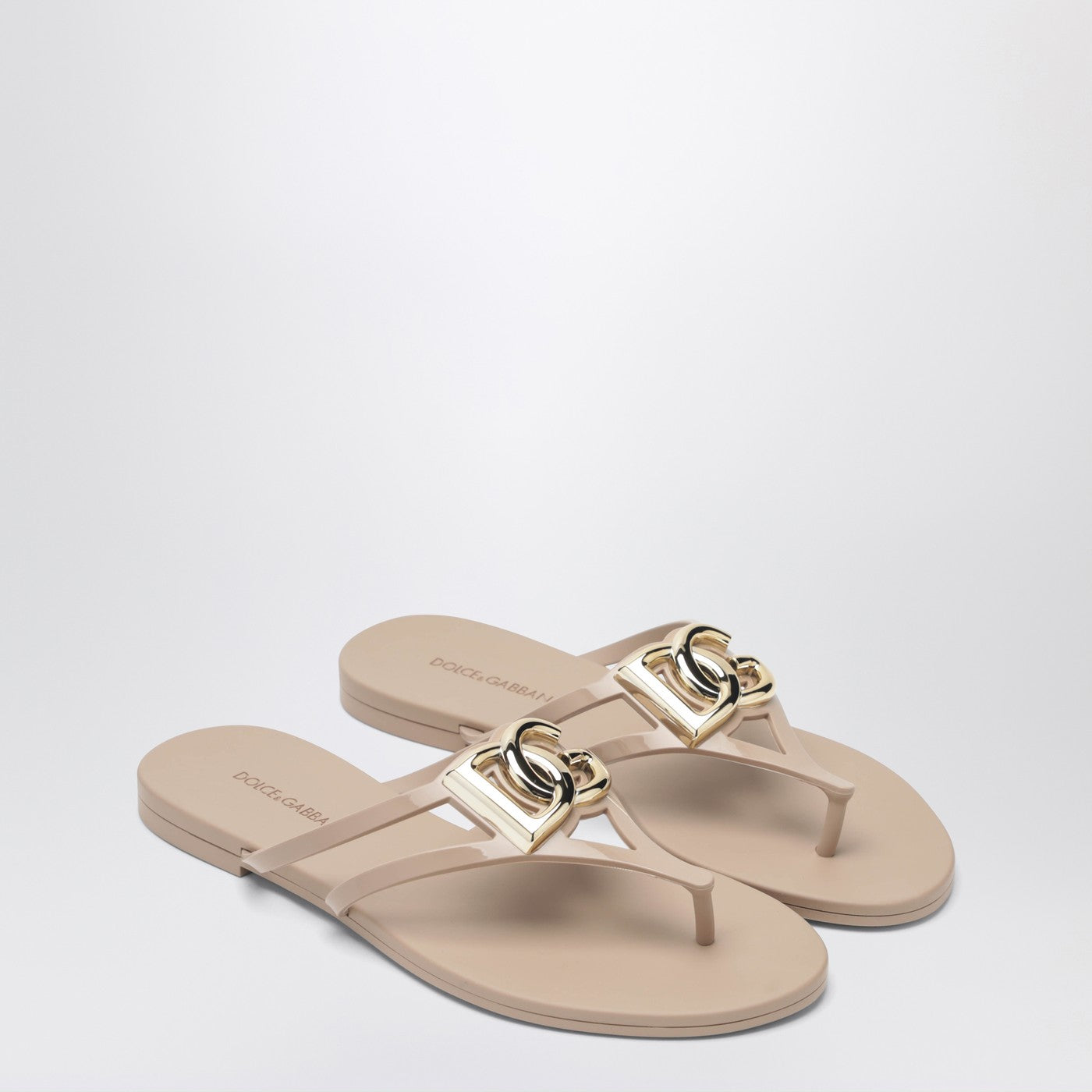 DG thong sandals in powder pink and gold