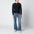 Maglia girocollo blu navy in lana