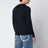 Maglia girocollo blu navy in lana