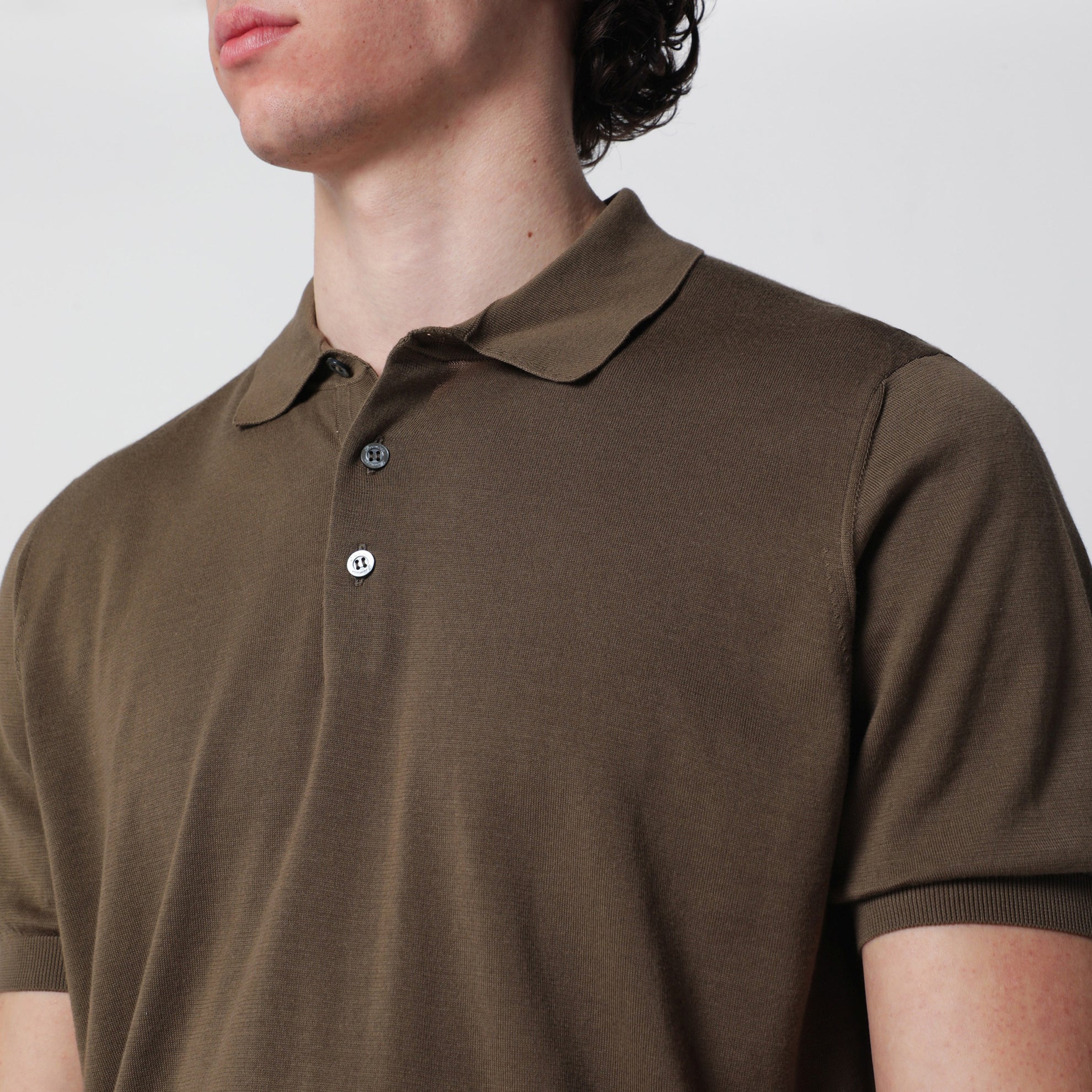 Polo verde militare in cotone