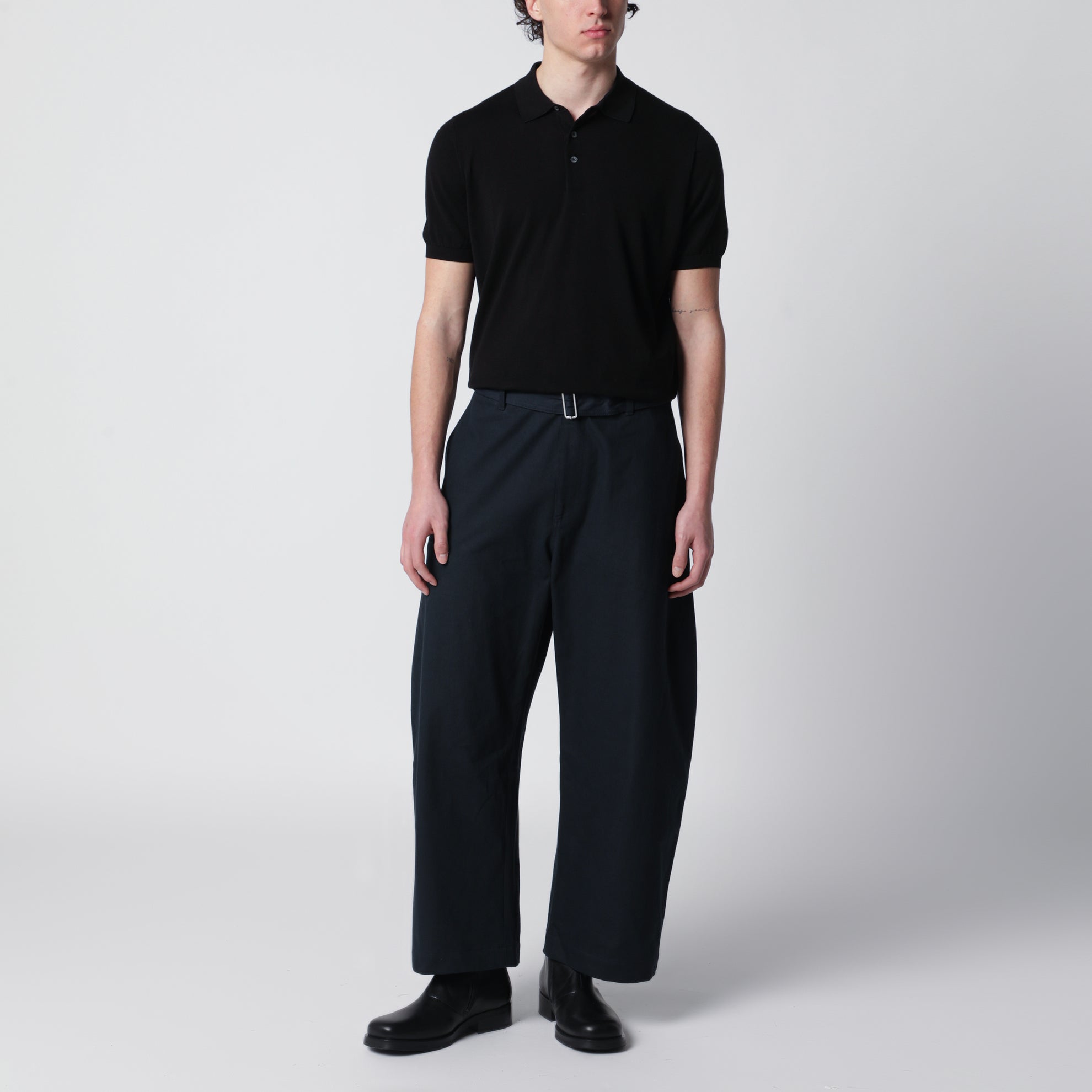 Polo noir en coton