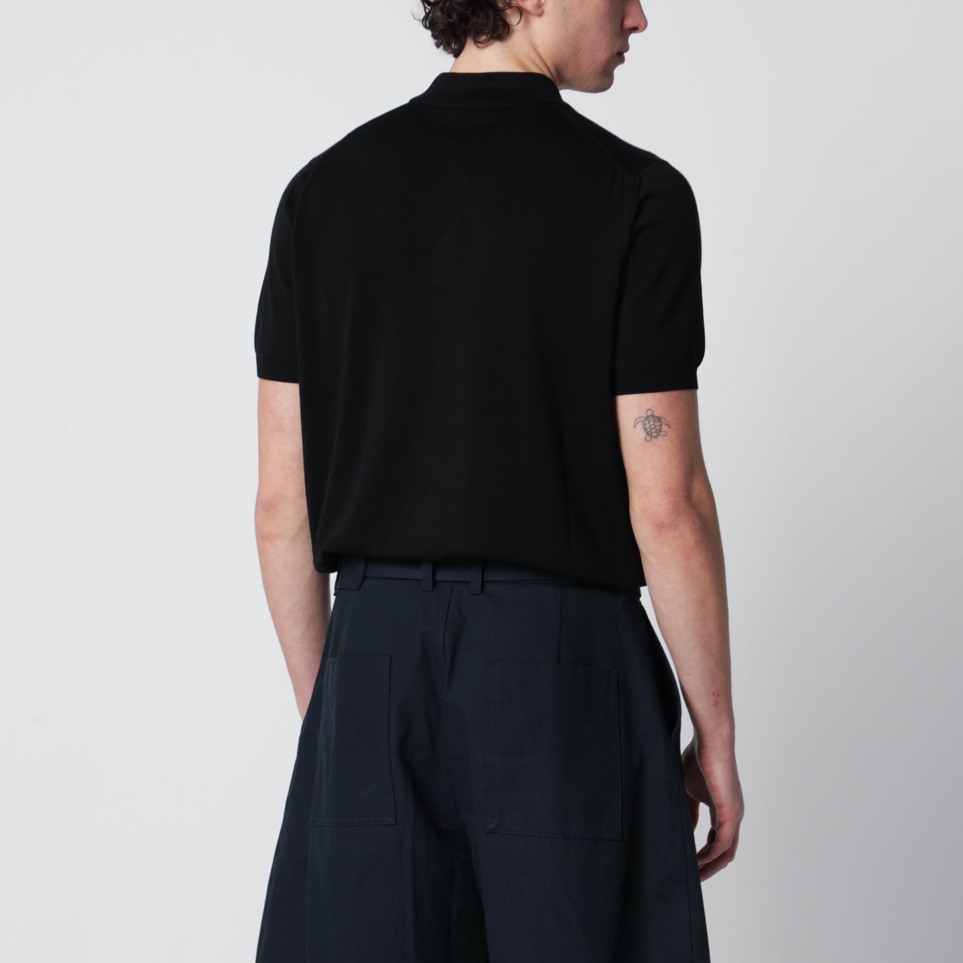 Polo noir en coton