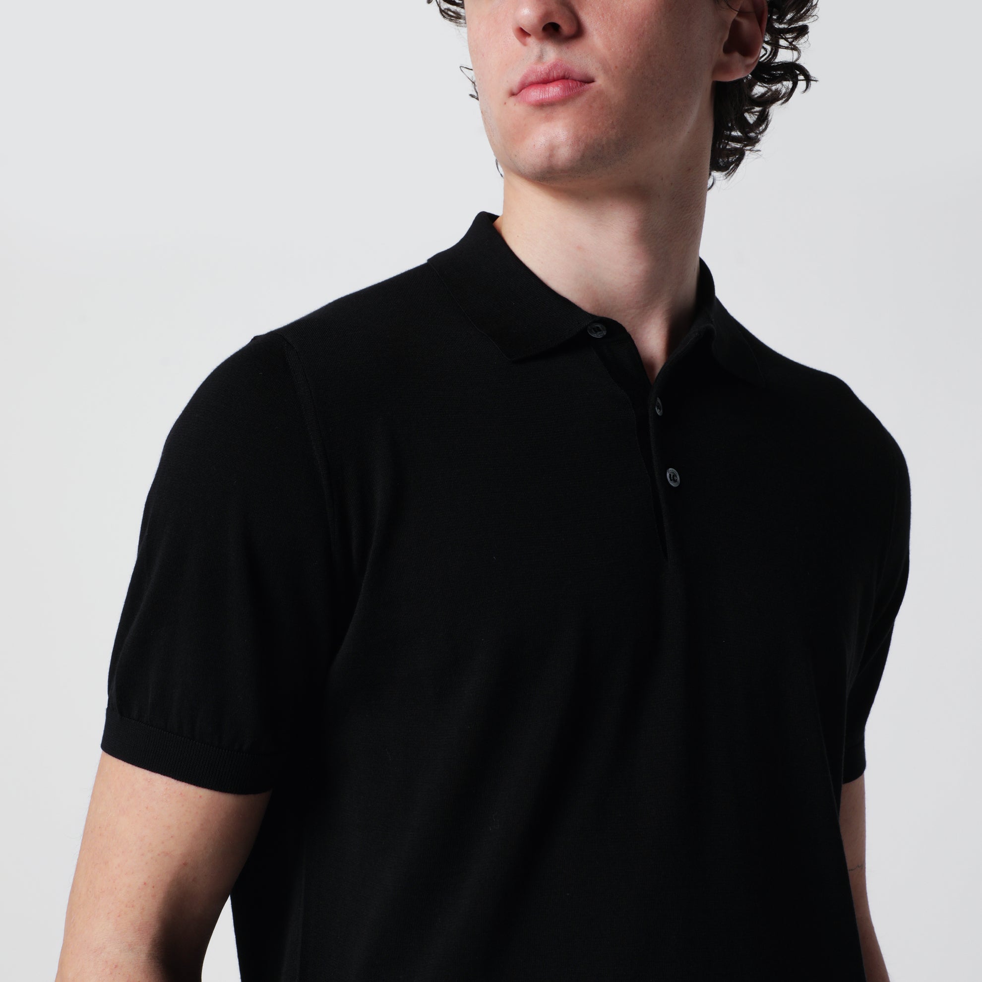 Polo noir en coton
