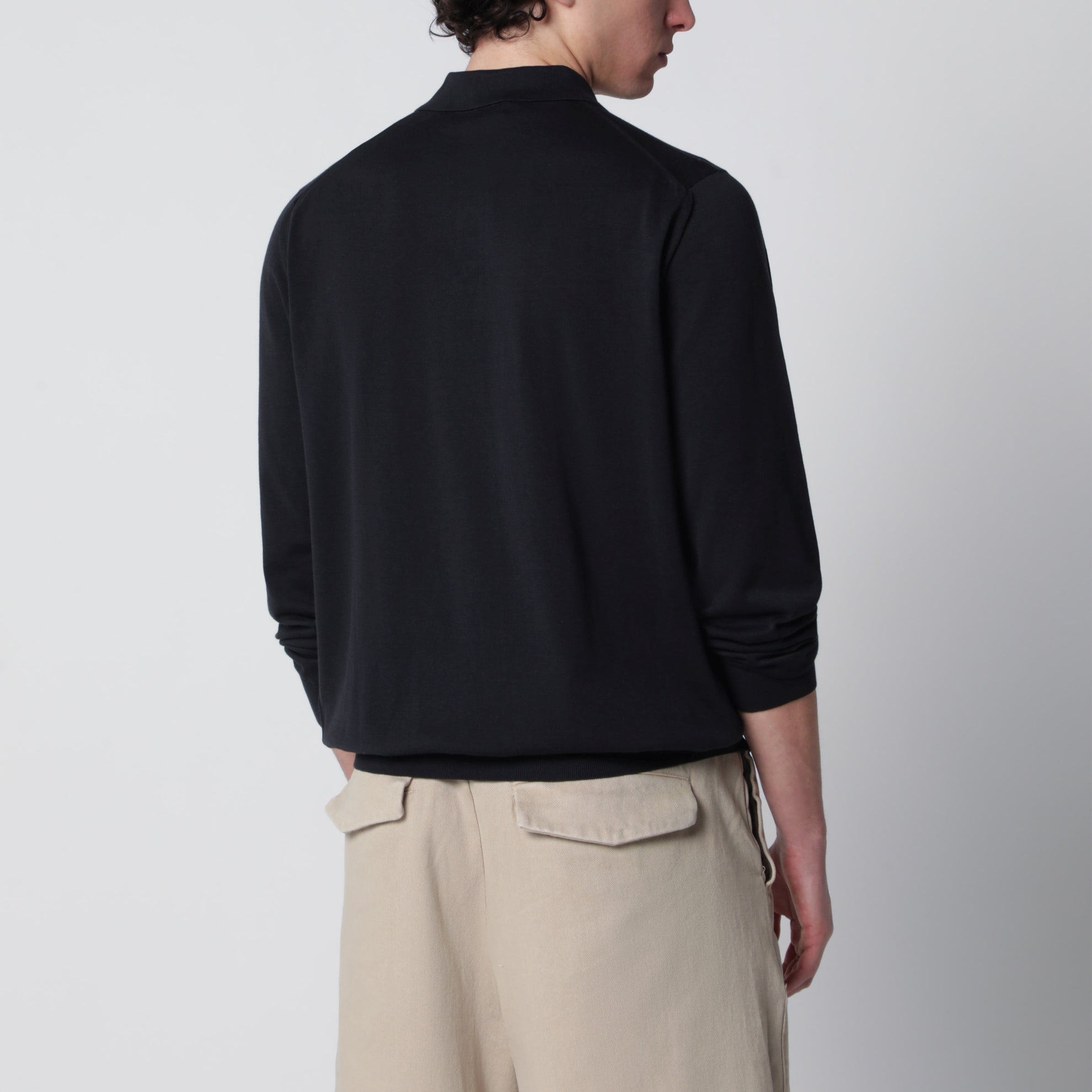 Polo bleu marine en coton