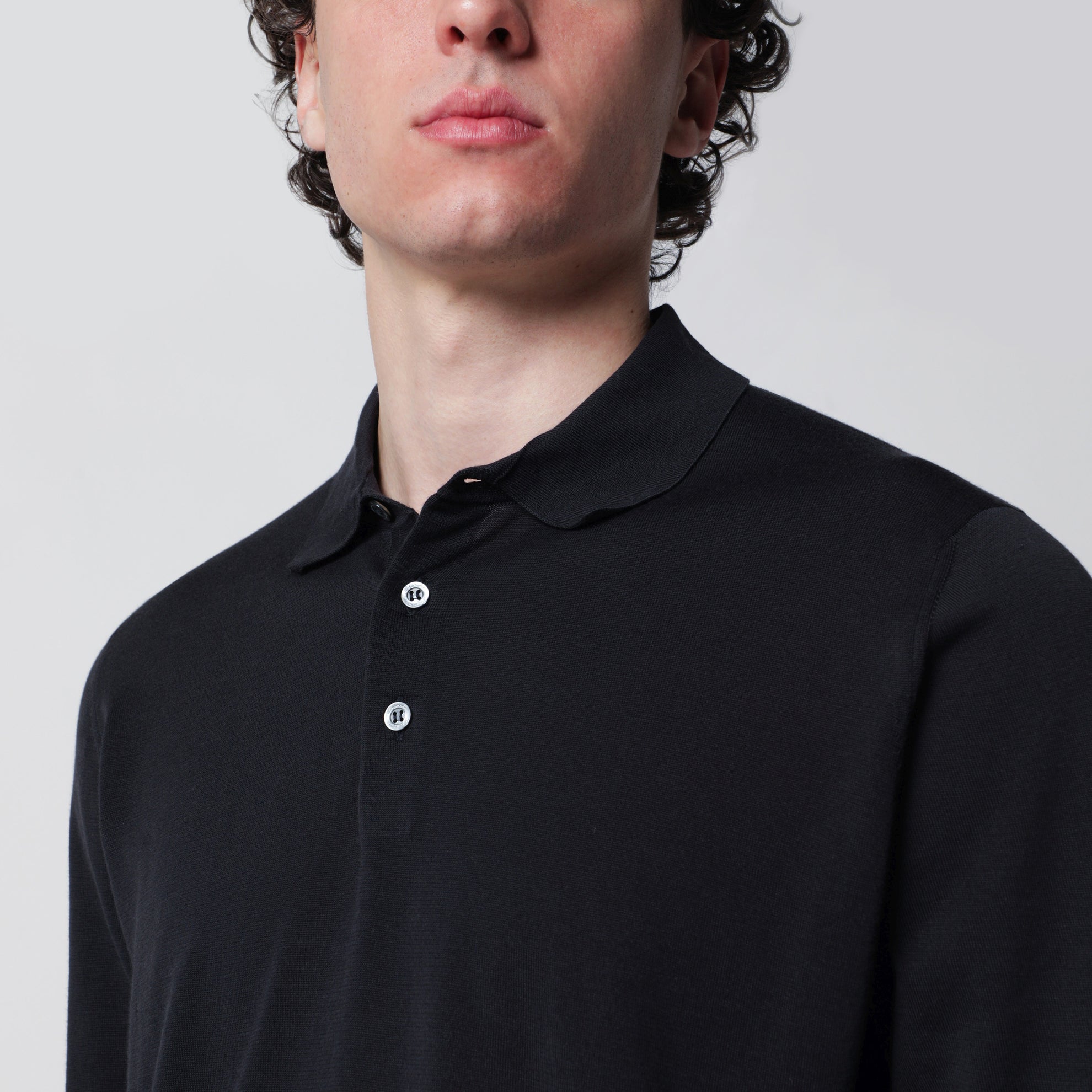 Polo bleu marine en coton