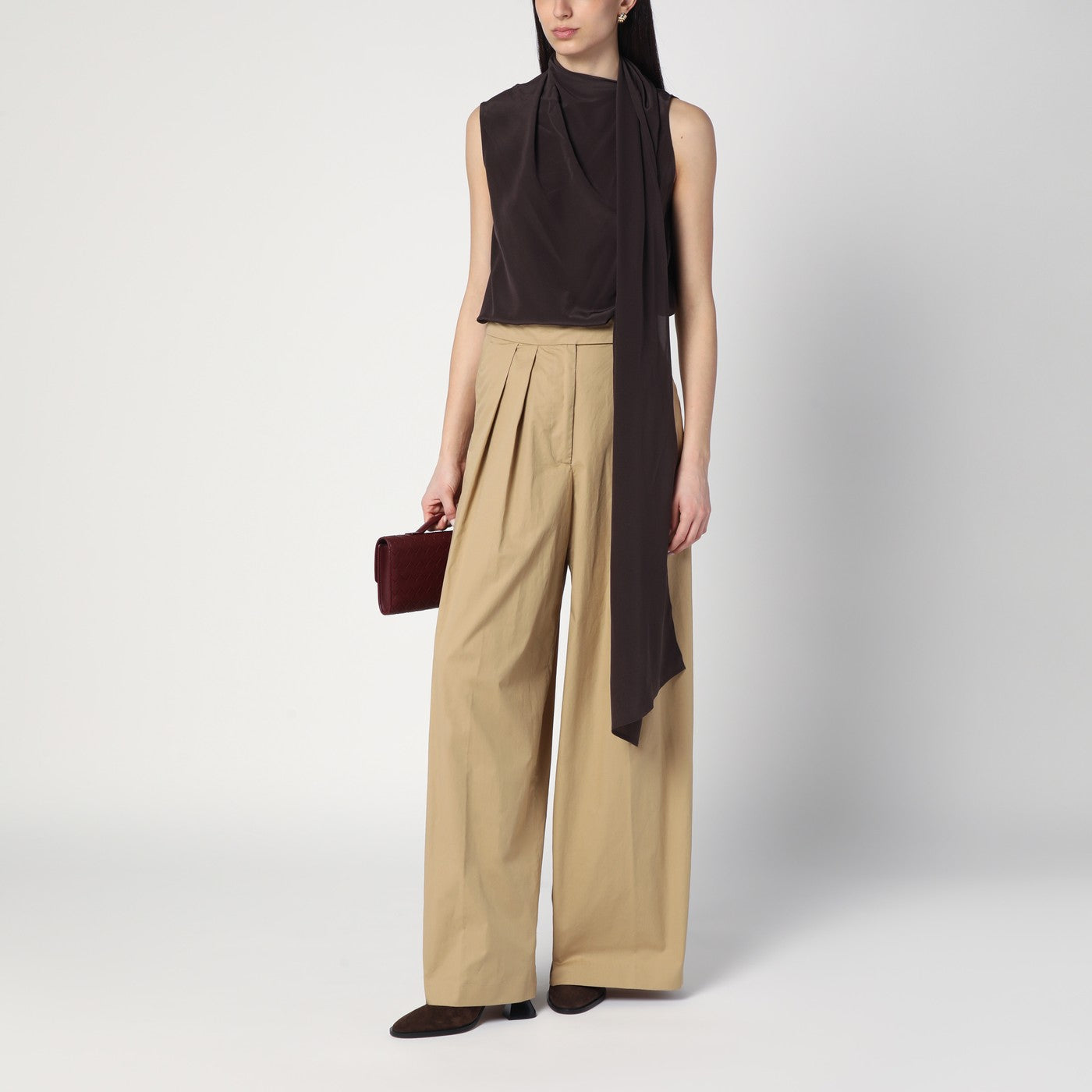 Braune Seidenbluse