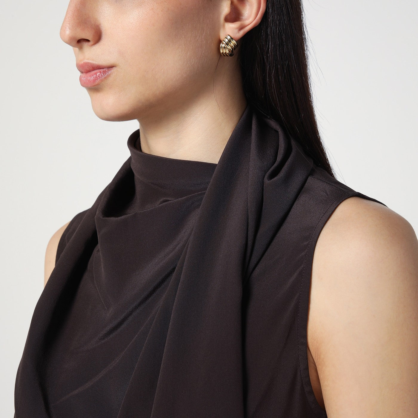 Braune Seidenbluse