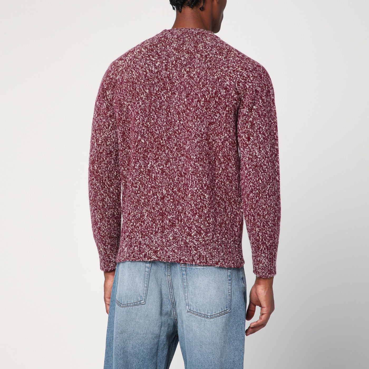 Grape-coloured pattern wool sweater