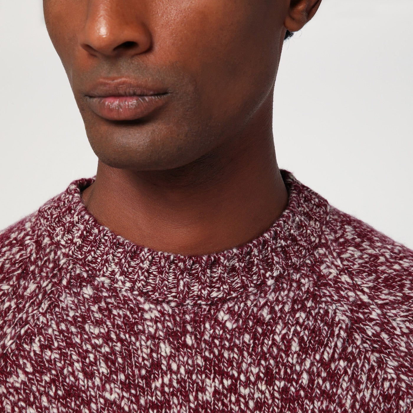 Grape-coloured pattern wool sweater