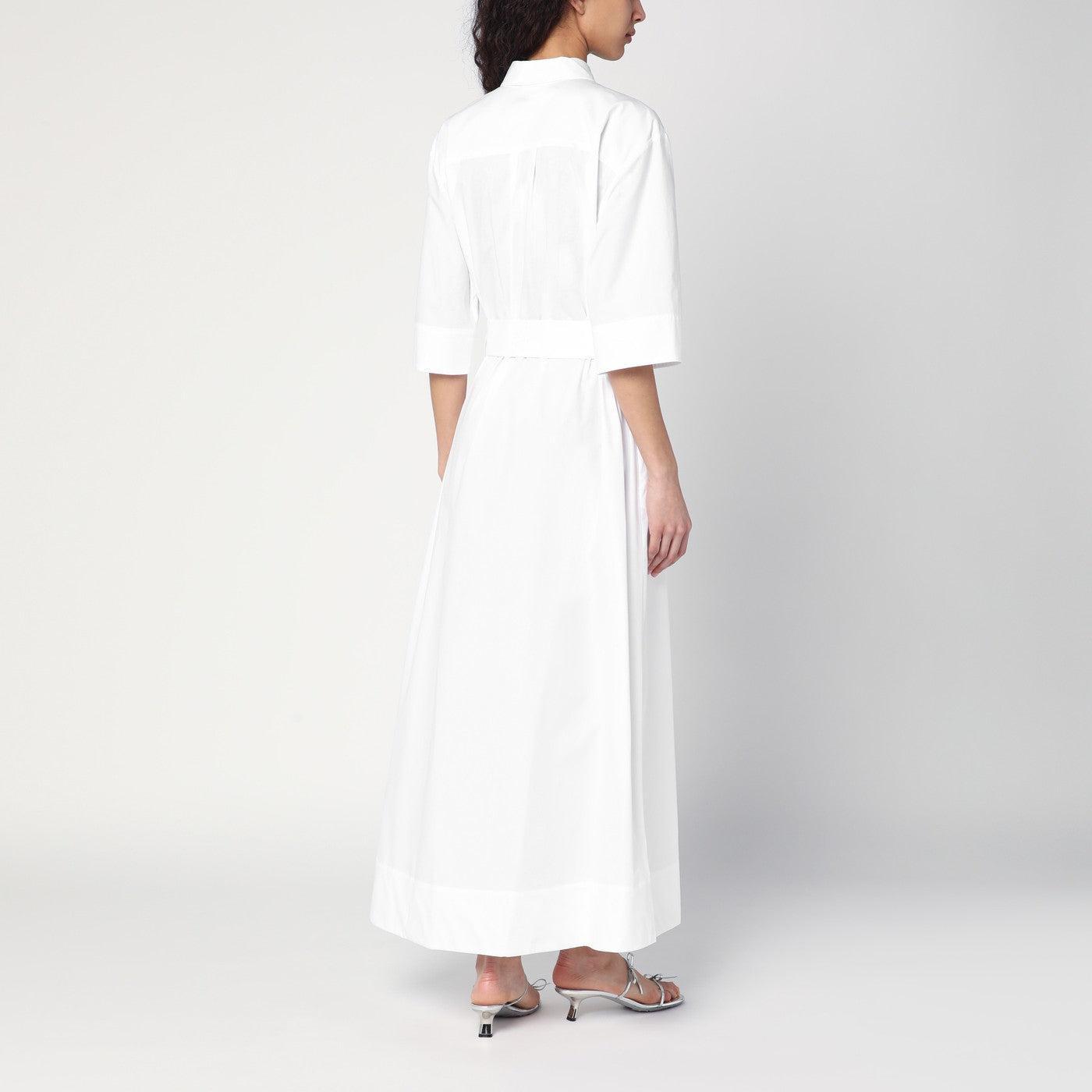 White shirt dress with belt