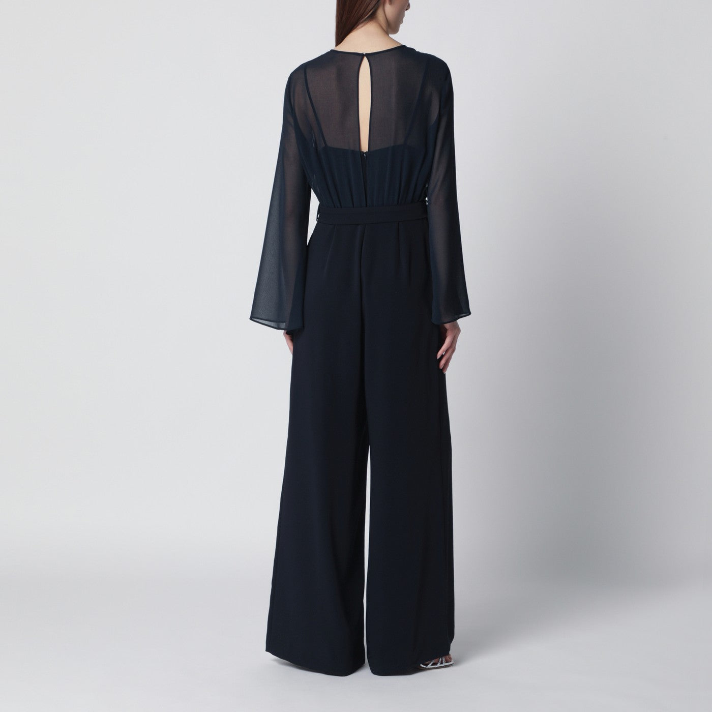 Blauer Jumpsuit mit Gürtel