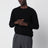 Black crew-neck sweater in lambswool