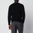 Maglione girocollo nero in lana d'agnello