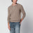Beige mélange polo sweater in wool