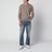 Pull polo beige chiné en laine